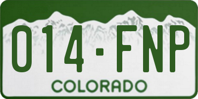 CO license plate 014FNP