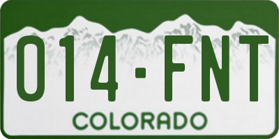 CO license plate 014FNT