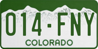 CO license plate 014FNY