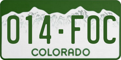 CO license plate 014FOC