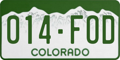 CO license plate 014FOD