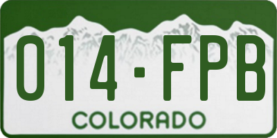 CO license plate 014FPB