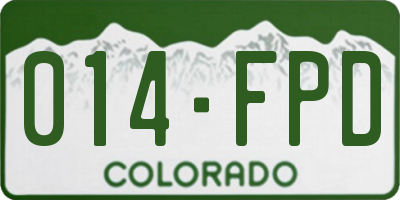 CO license plate 014FPD