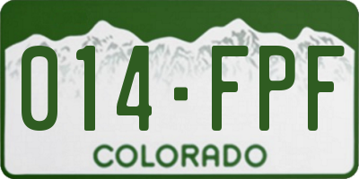 CO license plate 014FPF
