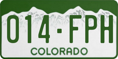 CO license plate 014FPH