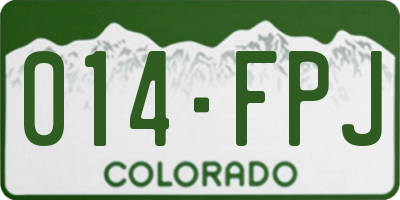 CO license plate 014FPJ