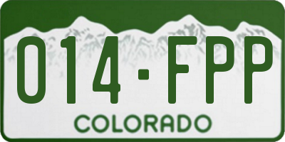 CO license plate 014FPP
