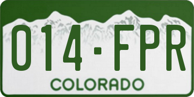 CO license plate 014FPR