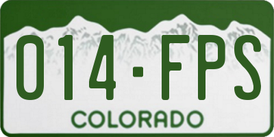 CO license plate 014FPS