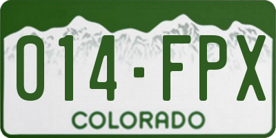 CO license plate 014FPX