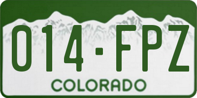 CO license plate 014FPZ