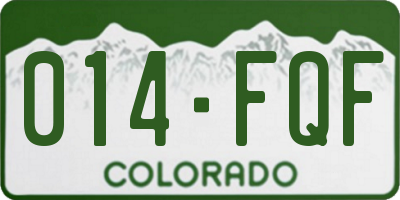 CO license plate 014FQF