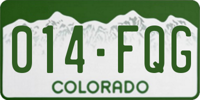 CO license plate 014FQG