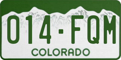 CO license plate 014FQM