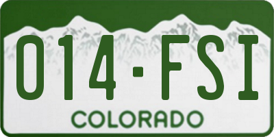 CO license plate 014FSI
