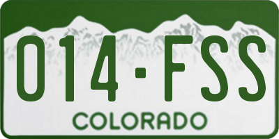 CO license plate 014FSS