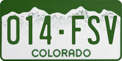 CO license plate 014FSV