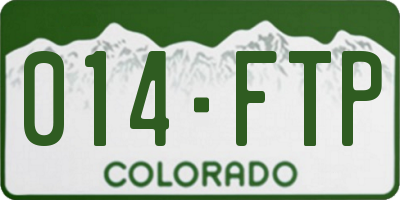 CO license plate 014FTP