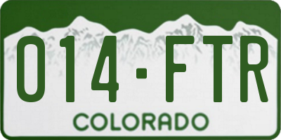 CO license plate 014FTR