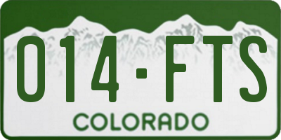 CO license plate 014FTS