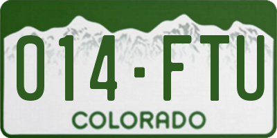 CO license plate 014FTU