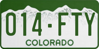 CO license plate 014FTY