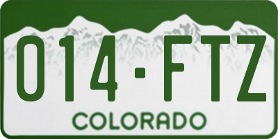 CO license plate 014FTZ