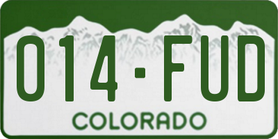 CO license plate 014FUD