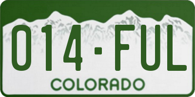 CO license plate 014FUL
