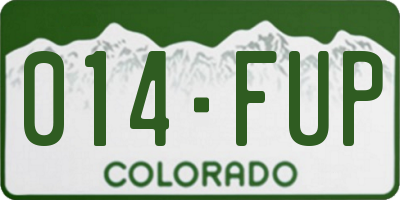 CO license plate 014FUP