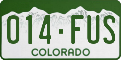 CO license plate 014FUS
