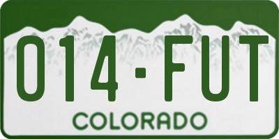 CO license plate 014FUT