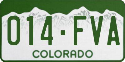 CO license plate 014FVA