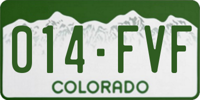 CO license plate 014FVF