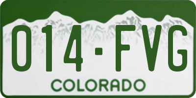CO license plate 014FVG