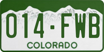 CO license plate 014FWB