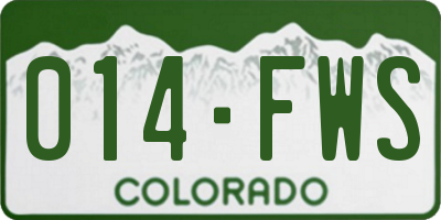 CO license plate 014FWS