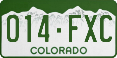 CO license plate 014FXC