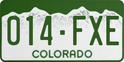 CO license plate 014FXE