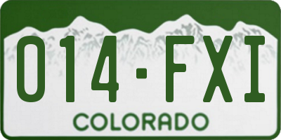 CO license plate 014FXI