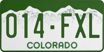 CO license plate 014FXL