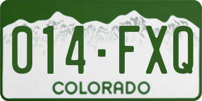 CO license plate 014FXQ