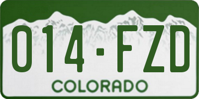 CO license plate 014FZD