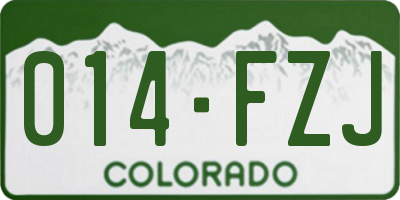 CO license plate 014FZJ