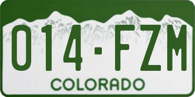 CO license plate 014FZM