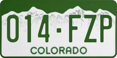 CO license plate 014FZP