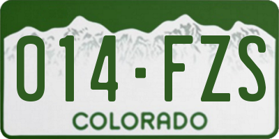 CO license plate 014FZS