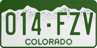 CO license plate 014FZV