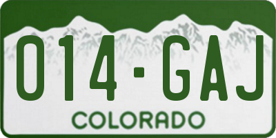 CO license plate 014GAJ