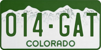 CO license plate 014GAT